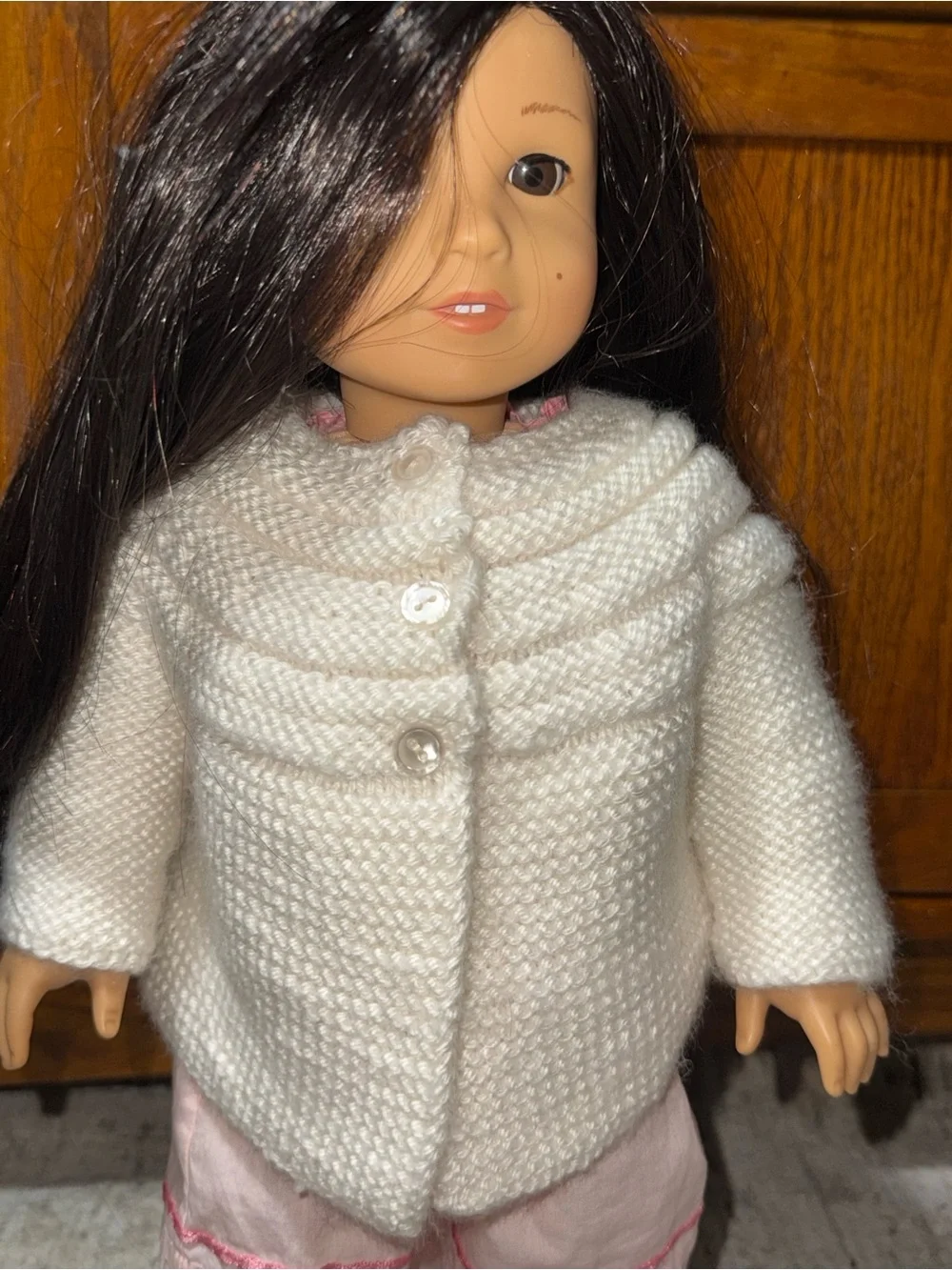 Knit cream super soft jacket 18” dolls